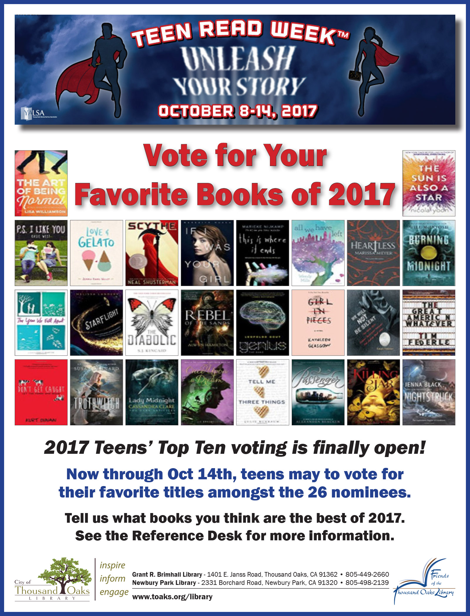 Teen Read Week - Oct 20171