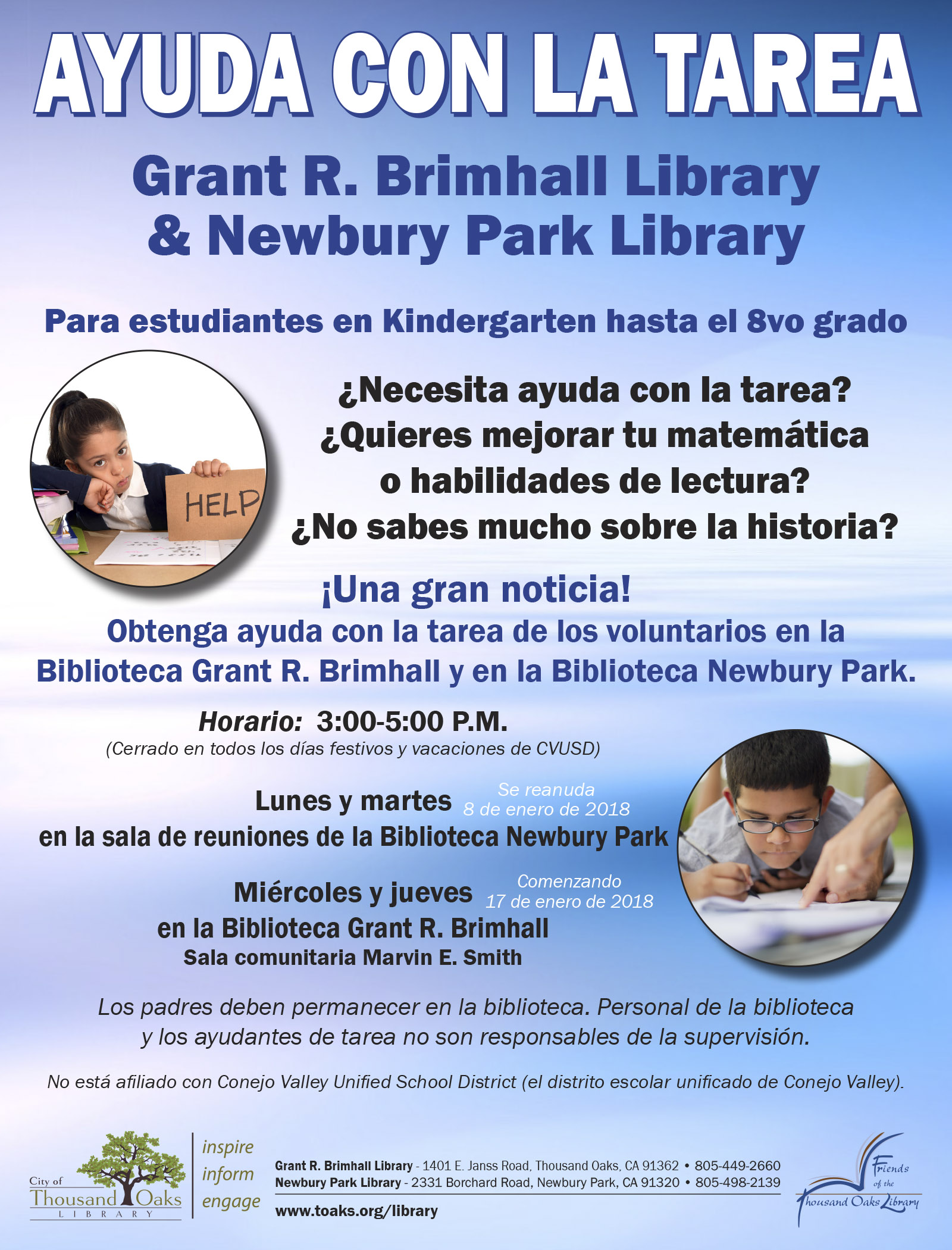 Homework Help FLYER 2018-Spanish