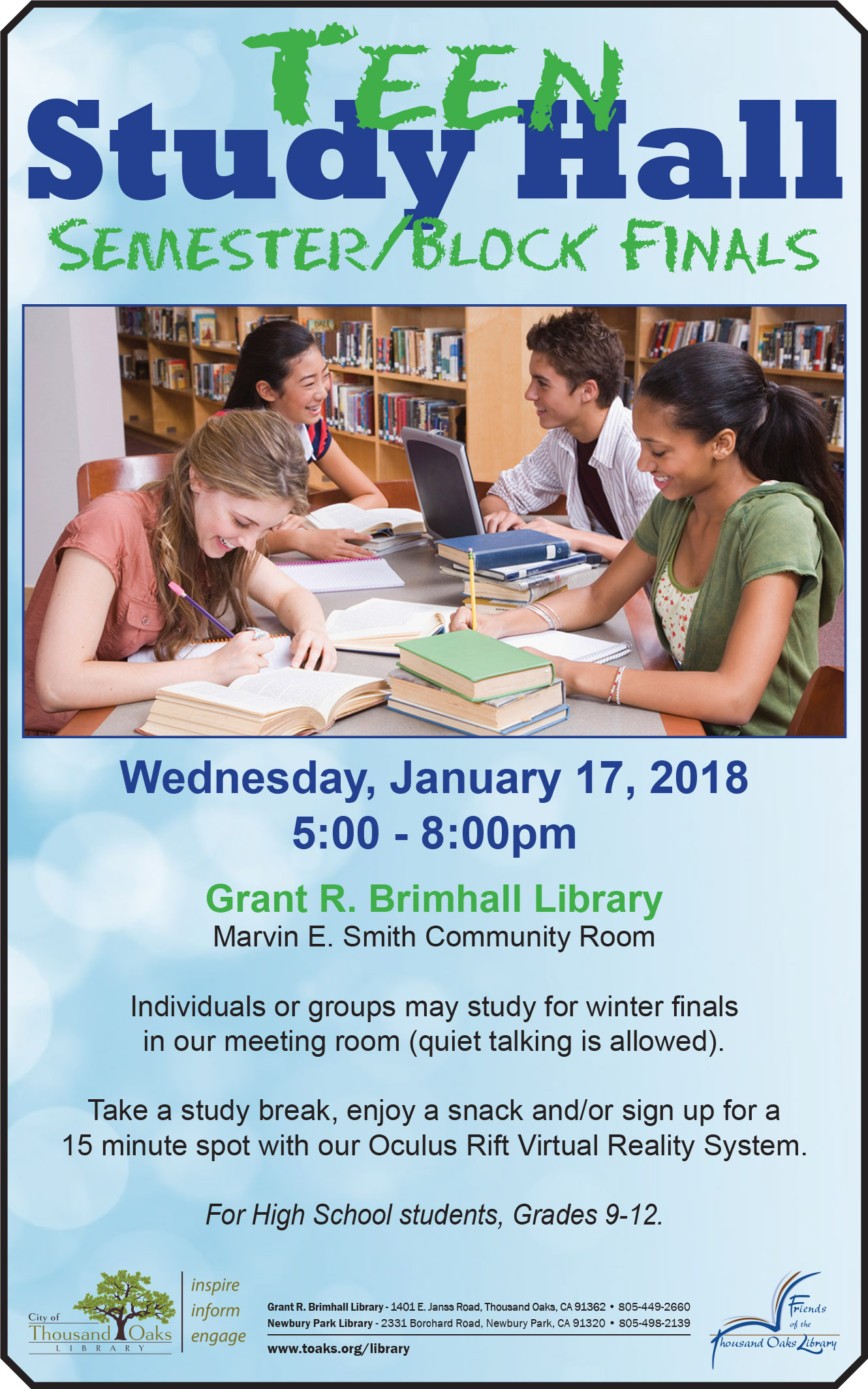 Teen Study Hall - Jan 2018