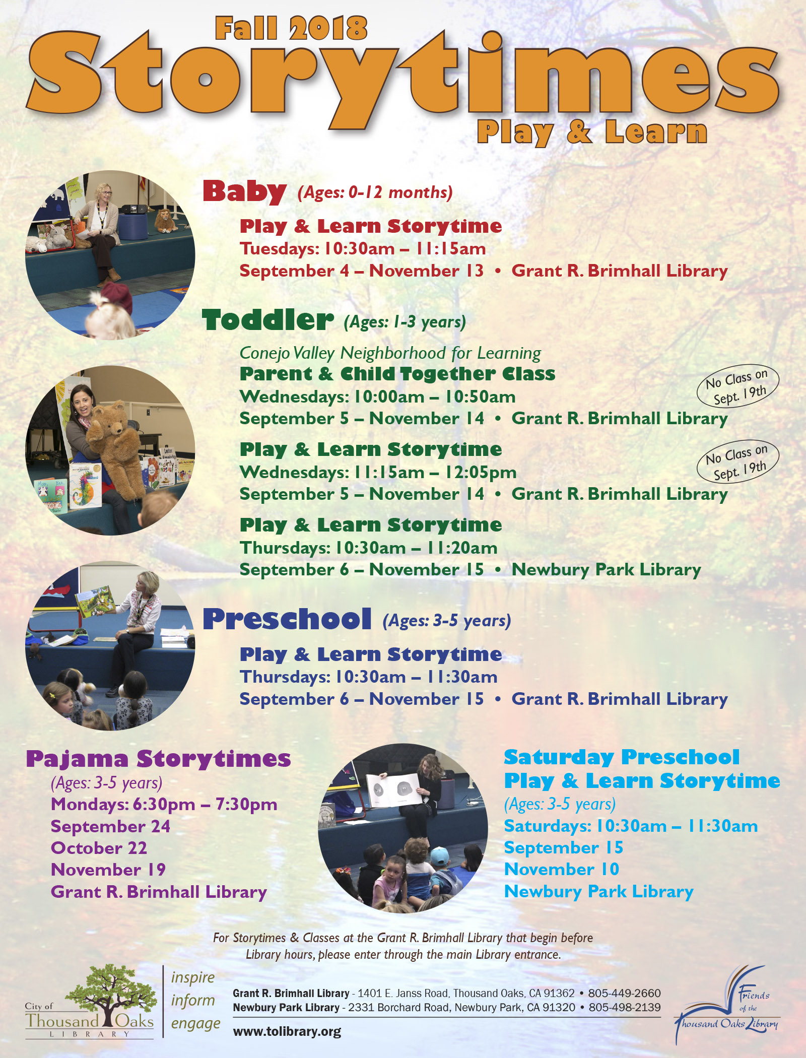 Storytimes - Fall 2018