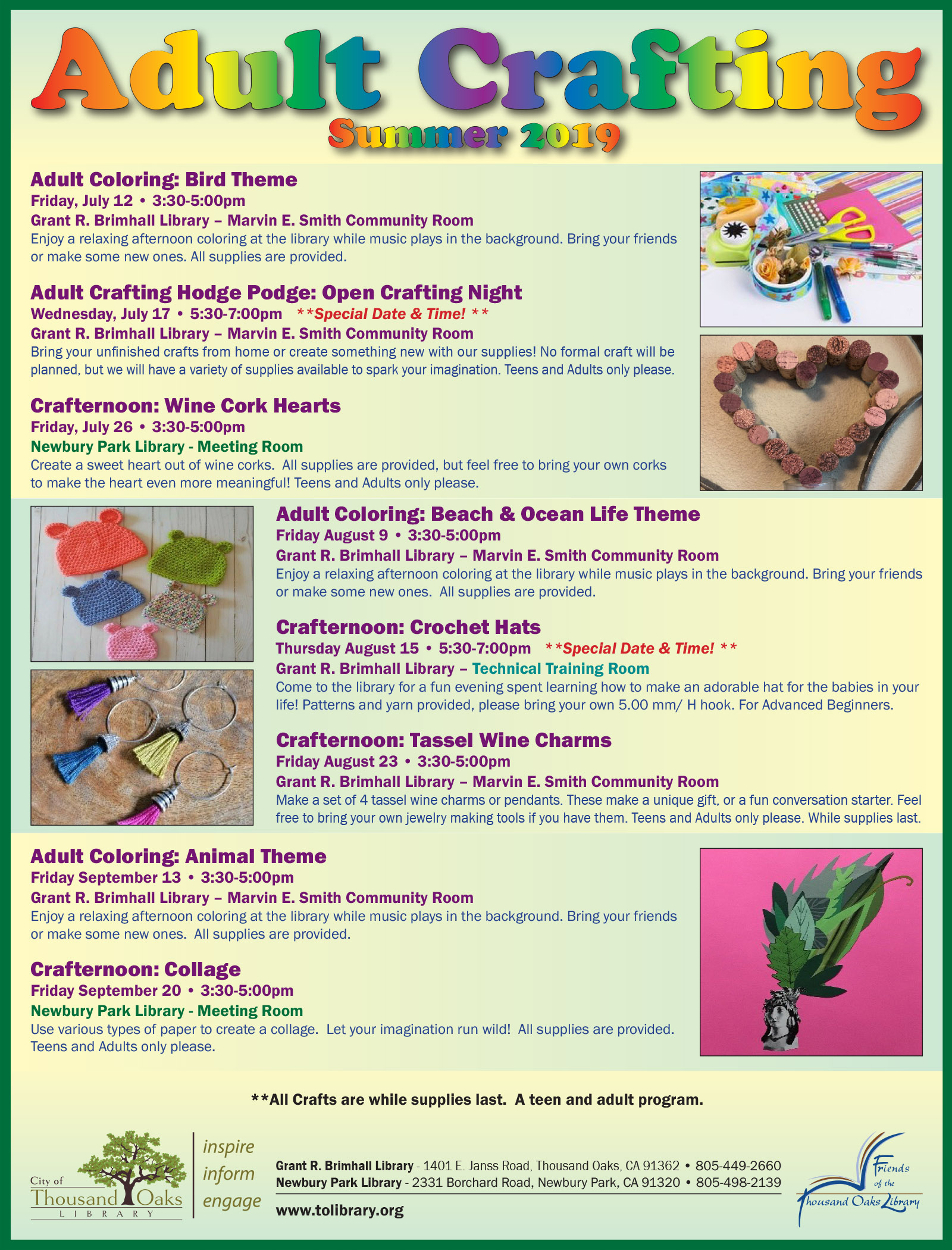 Adult Crafting - Summer 2019