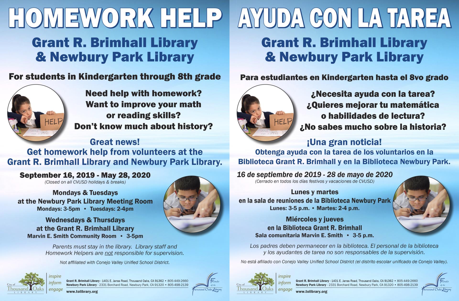 Homework Help FLYER 2019-20