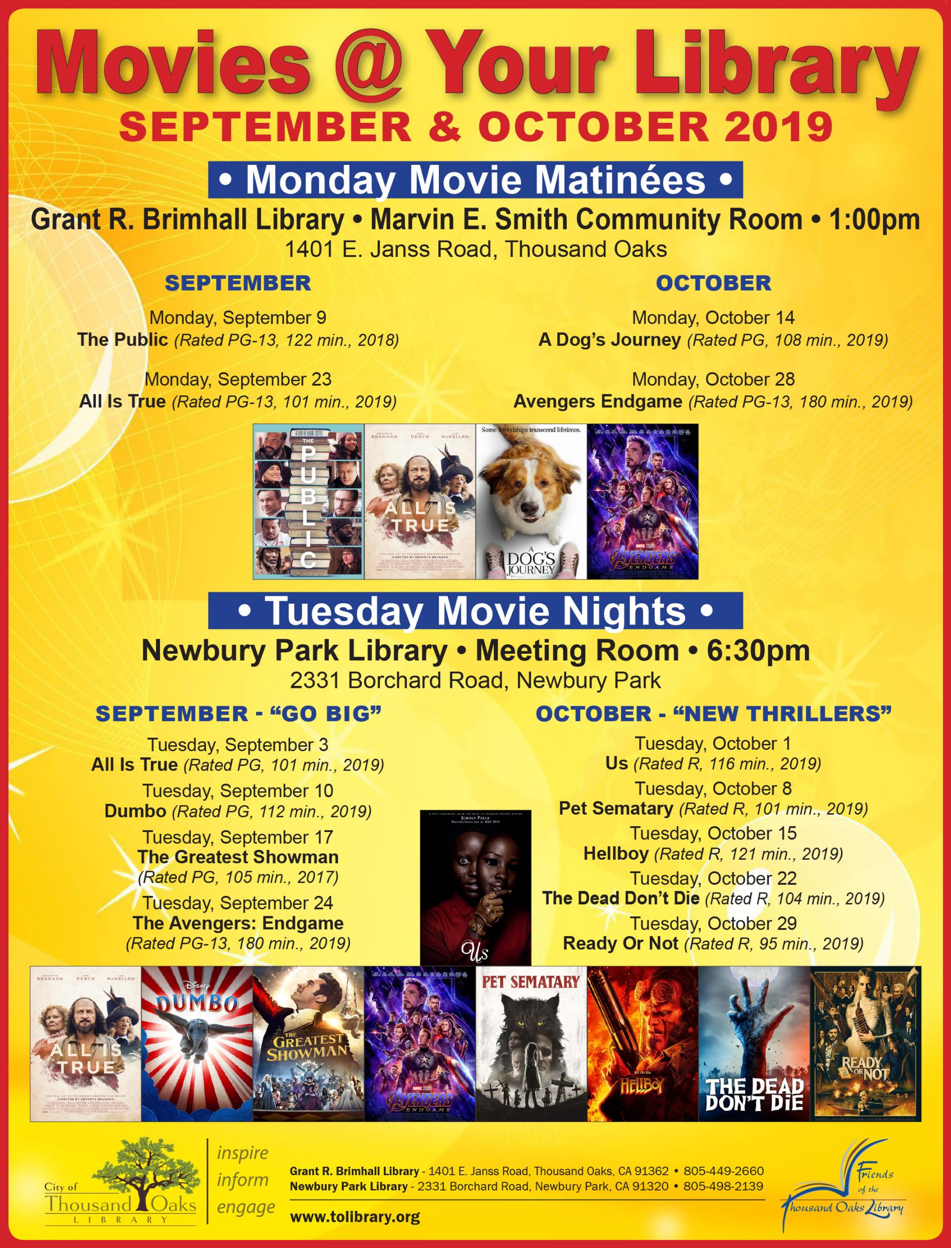 Movies @ Your Library - SeptOct2019