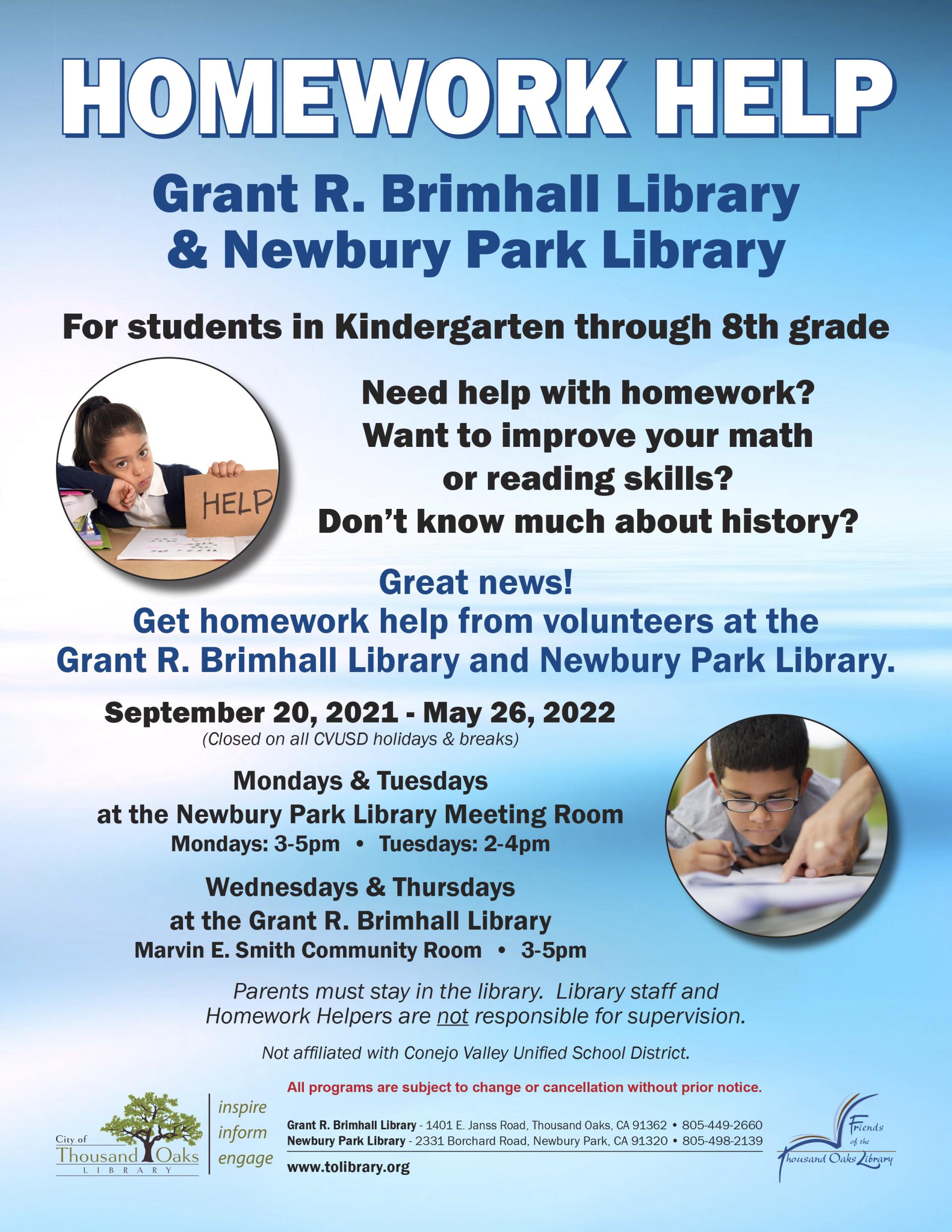 Homework Help FLYER 2021-22 ENGLISH