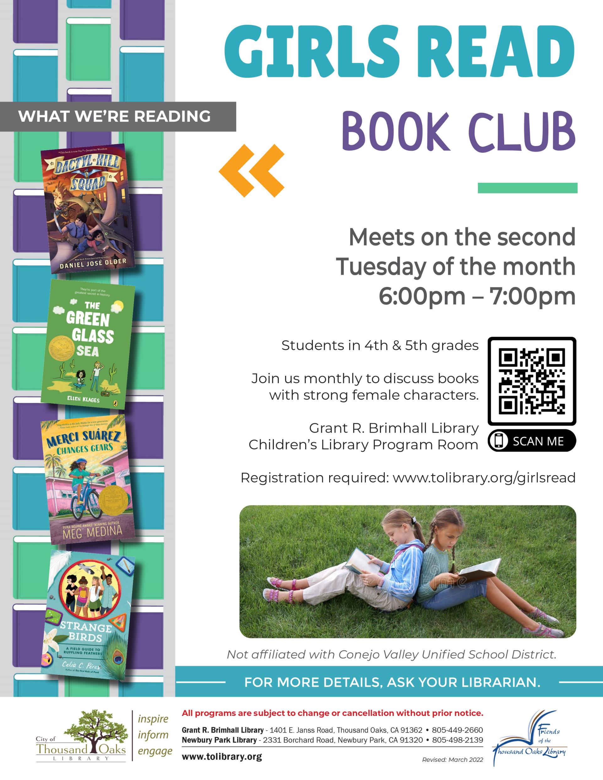 Girls Read Book Club - Spring 2022 ENGLISH