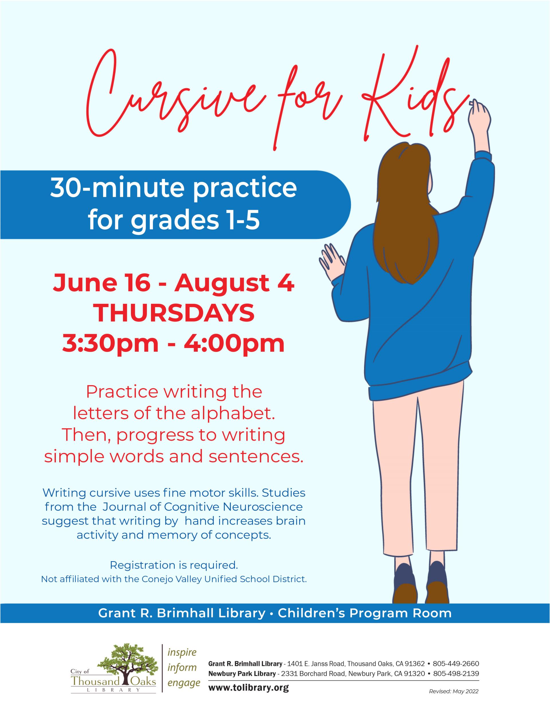 Cursive for Kids - Summer 2022