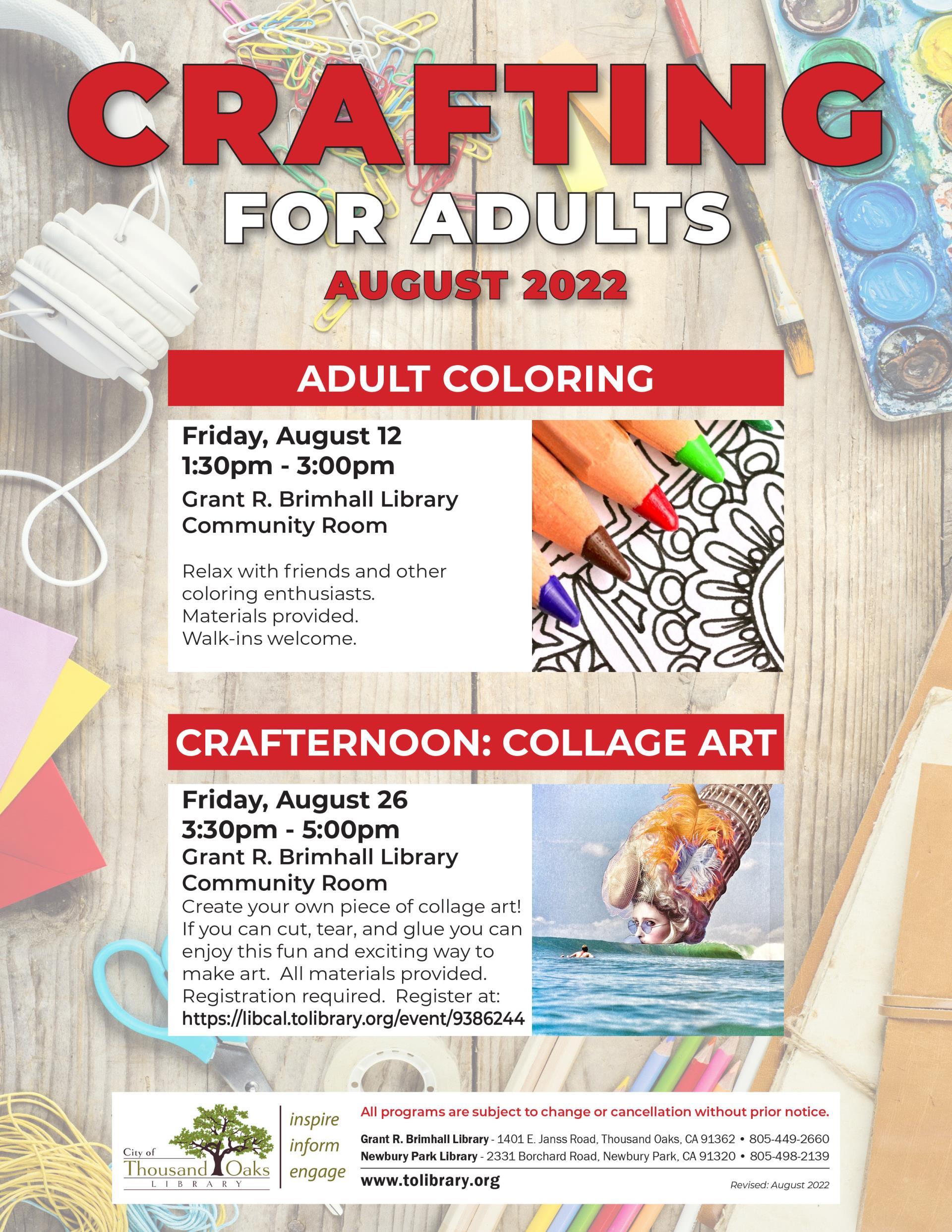 Crafting for Adults - August 2022