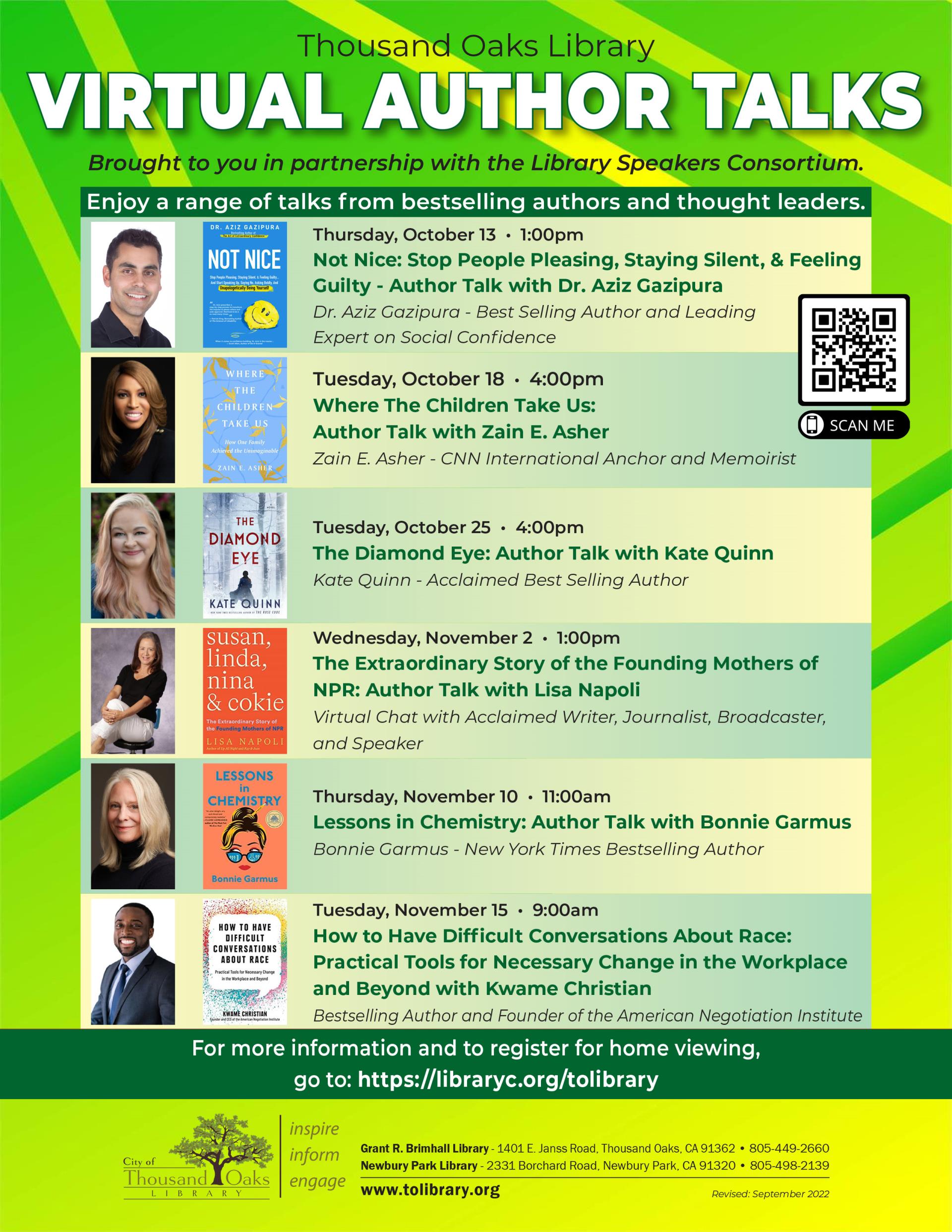 Virtual Author Talks - Oct & Nov 2022