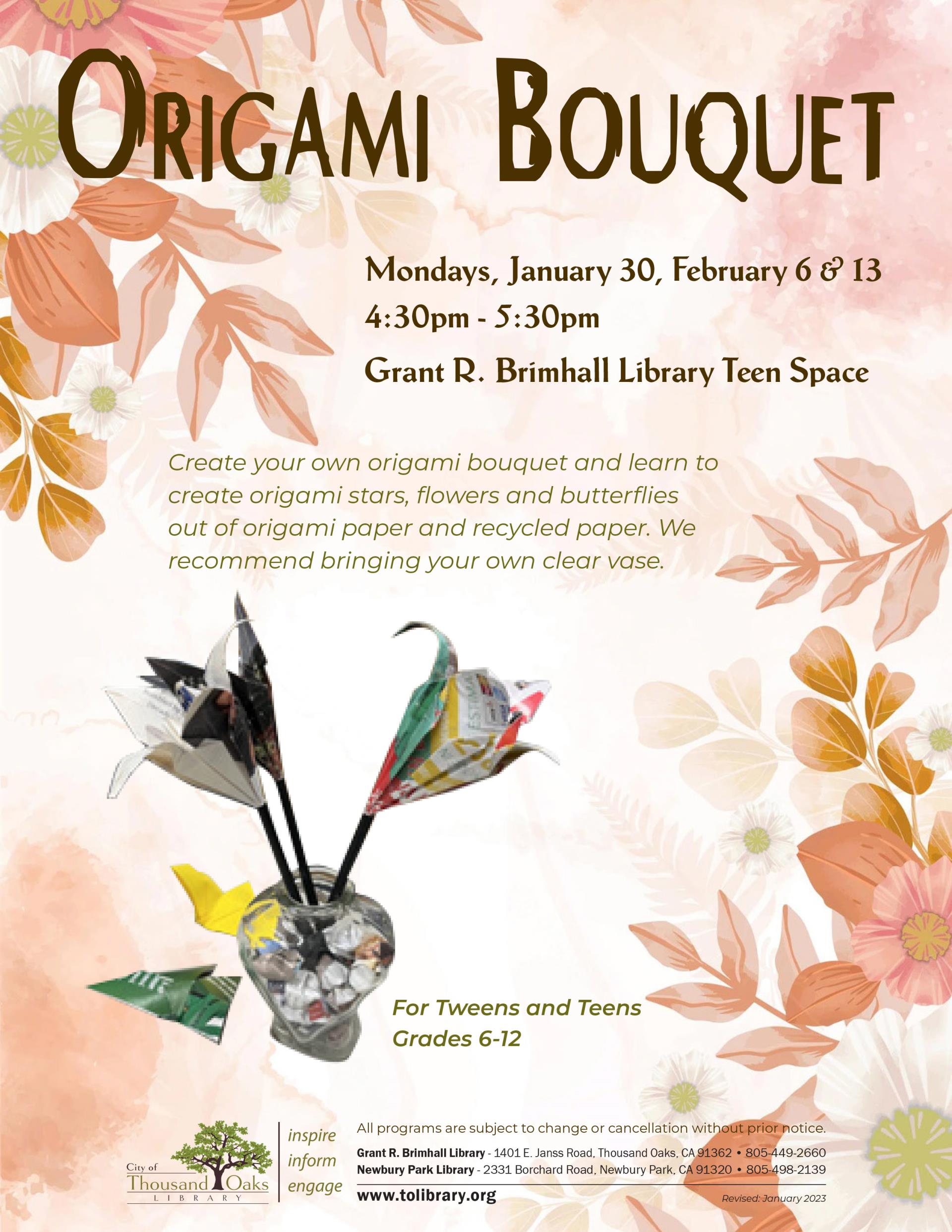 Origami Bouquet - Jan 2023