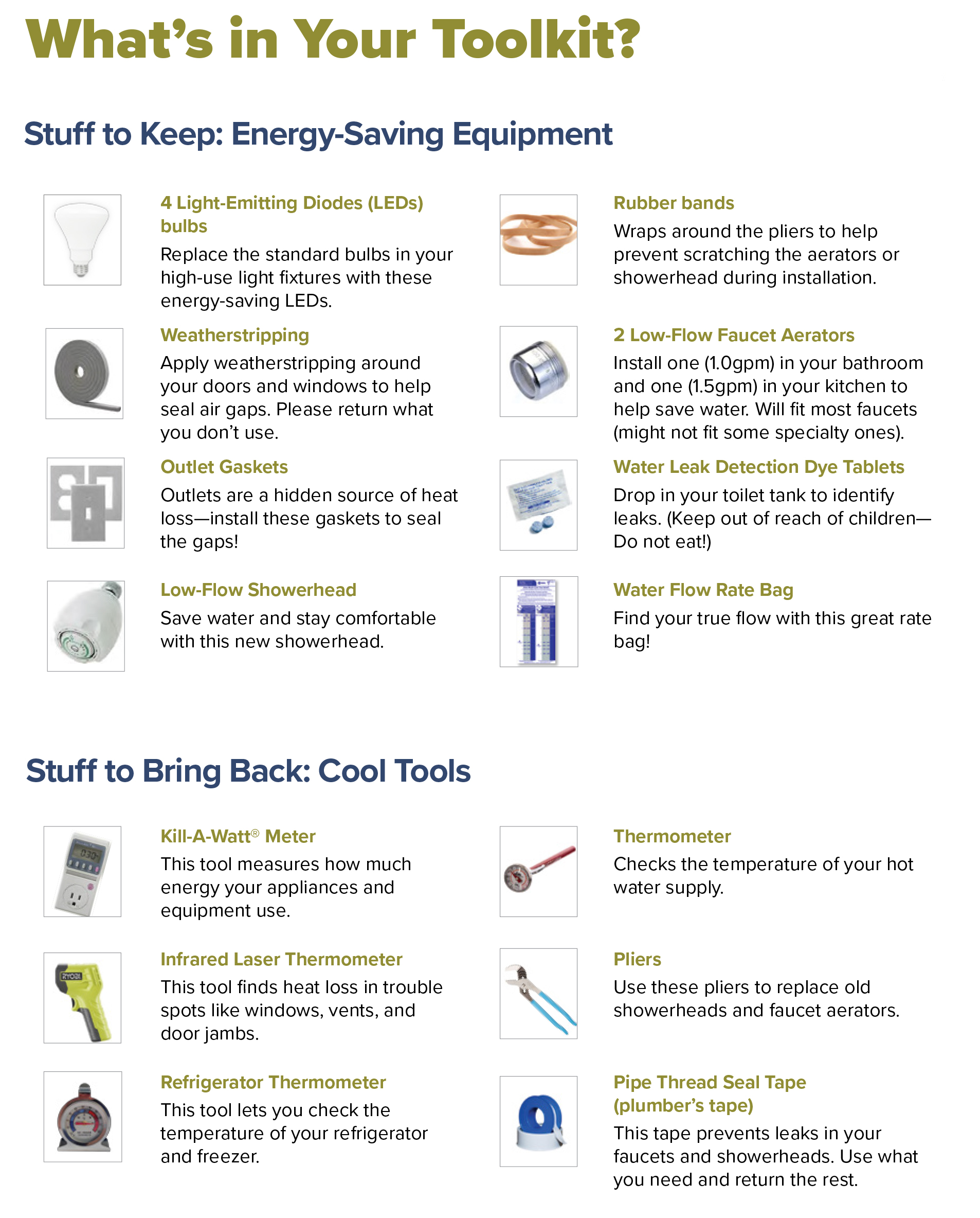 What is in your toolkit
