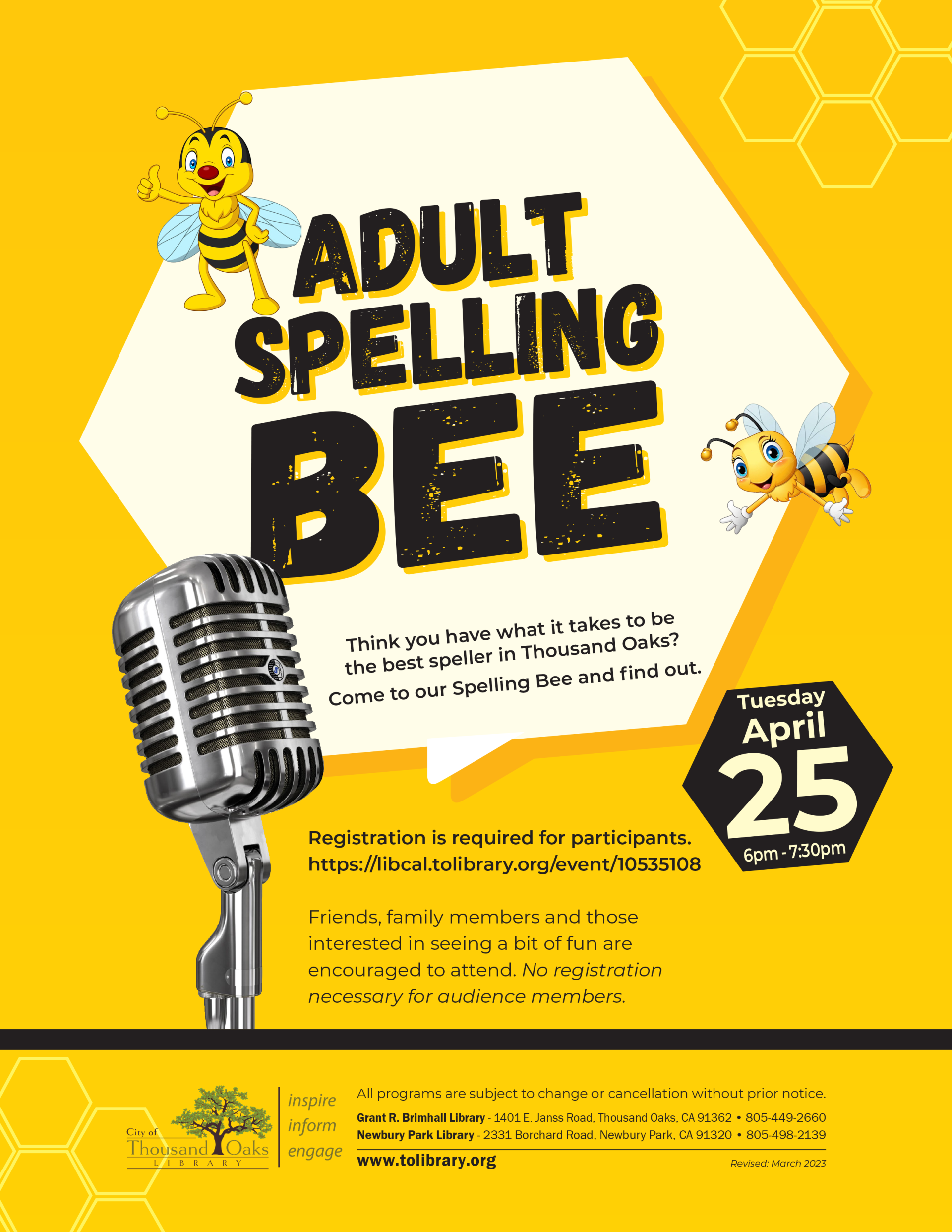 Adult Spelling Bee - April 2023
