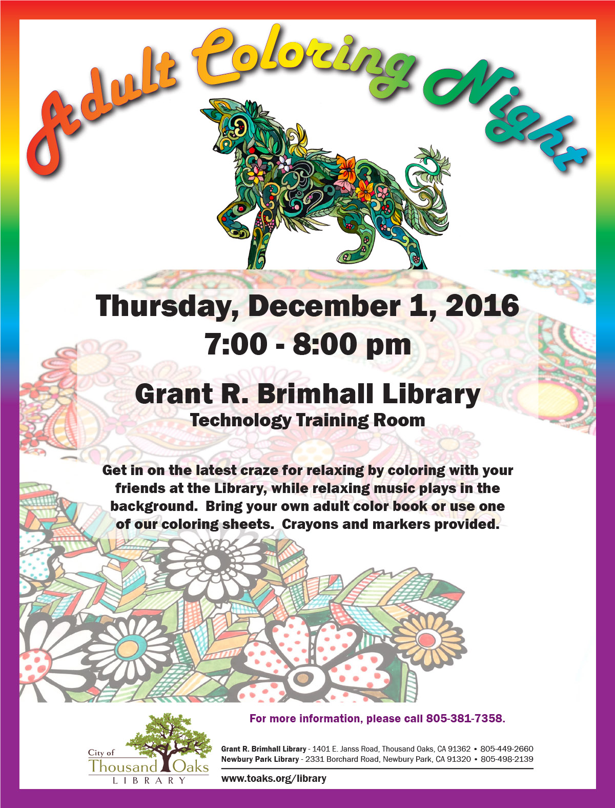 Adult Coloring Night - Dec 2016