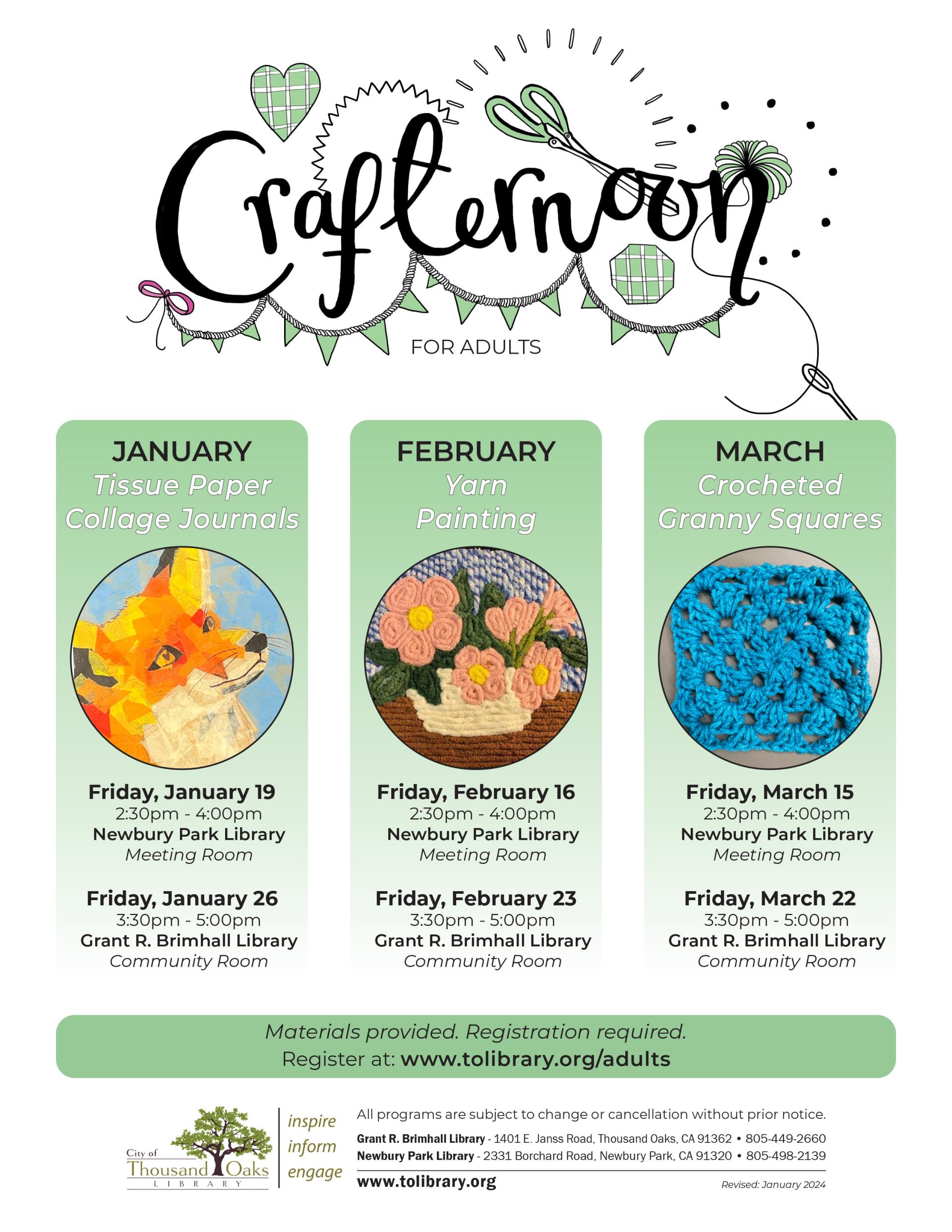 Crafternoons - Winter 2024