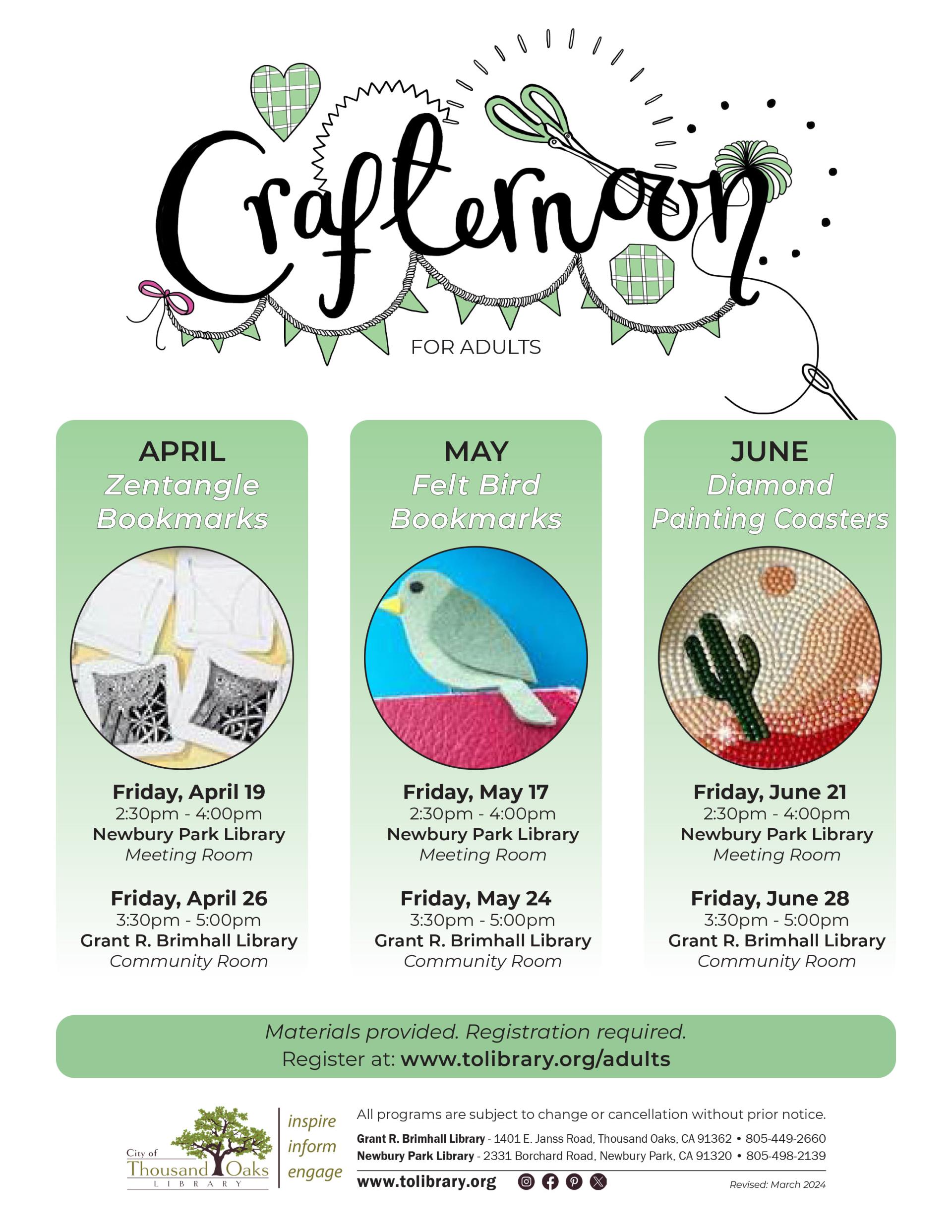 Crafternoons - Spring 2024