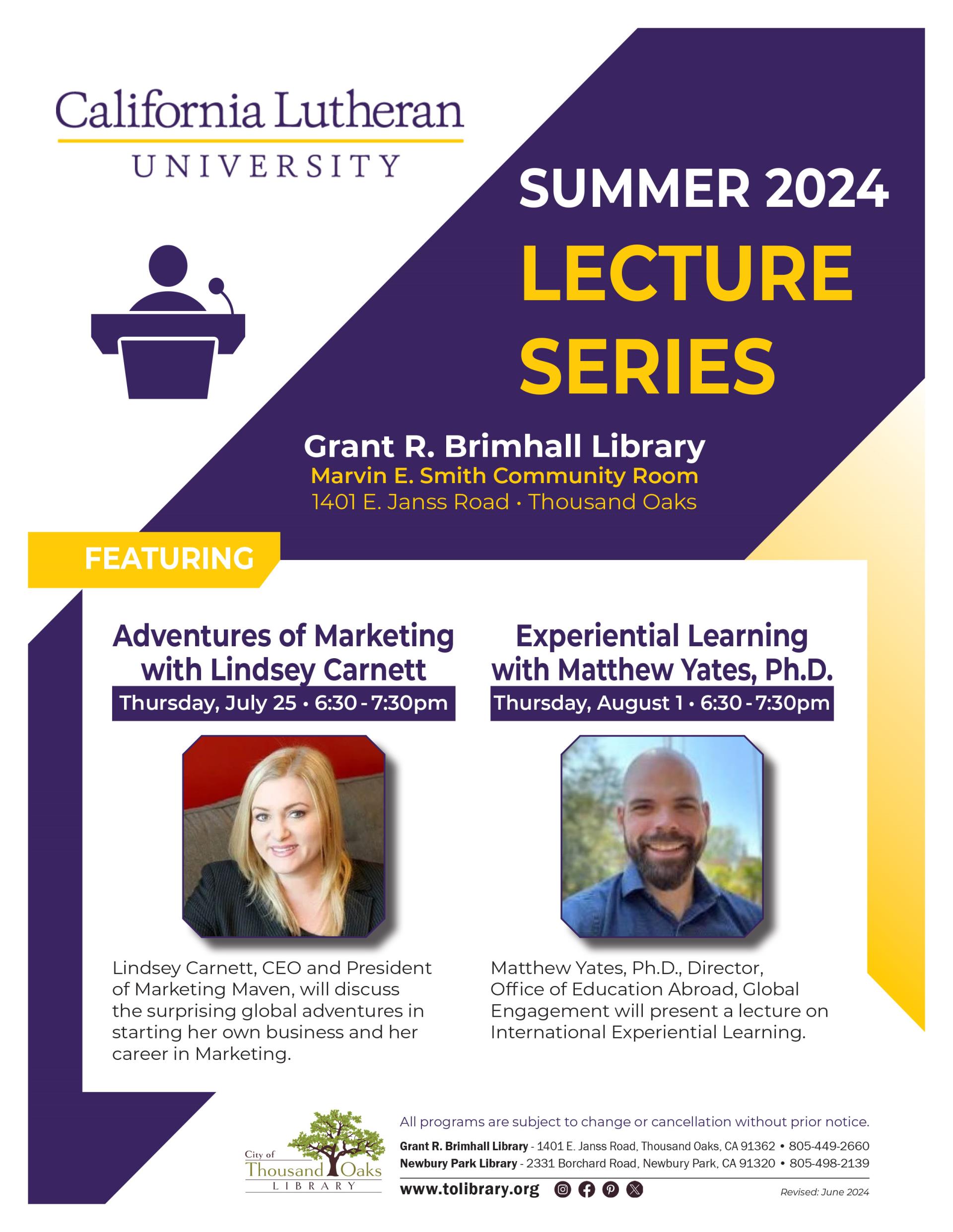 CLU Lecture Series - Summer 2024