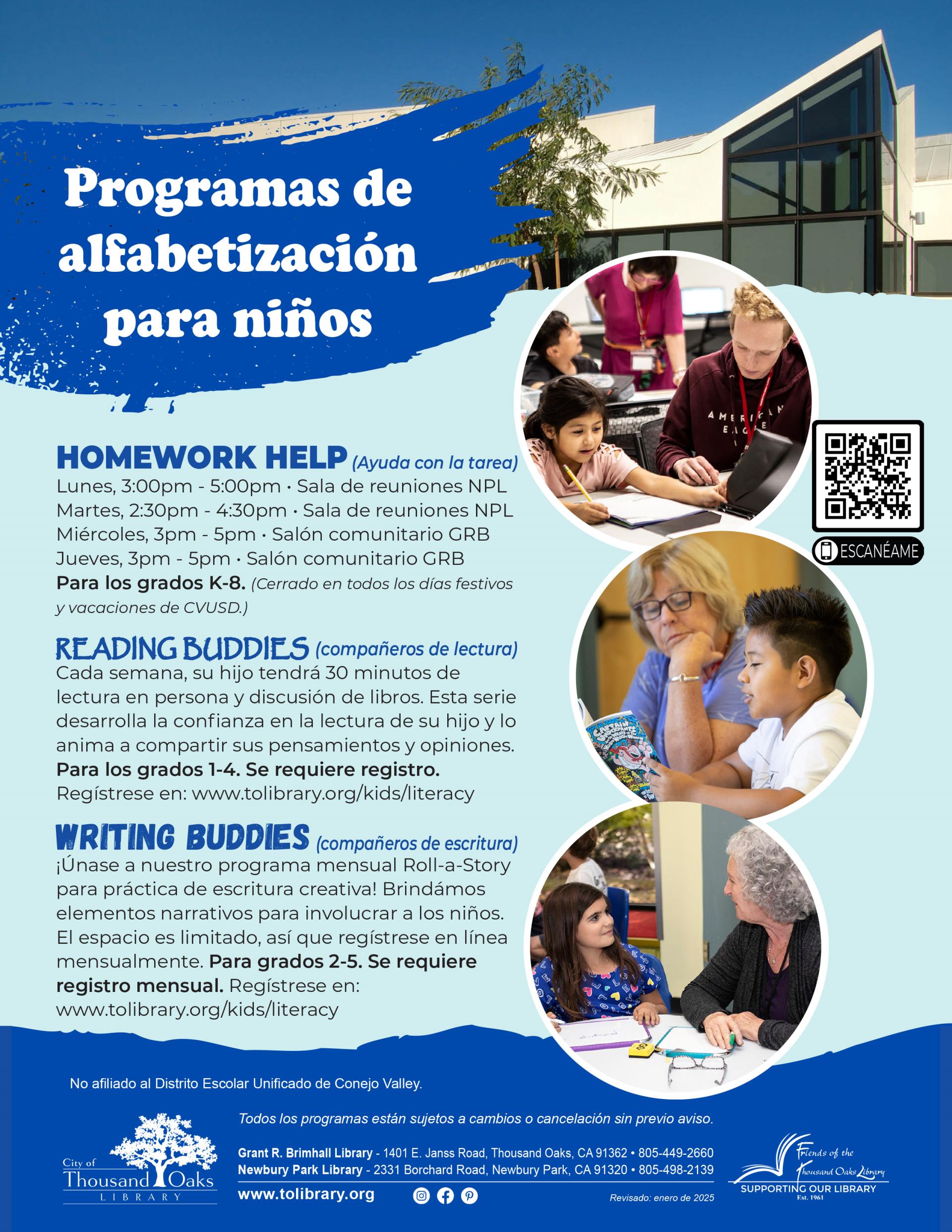 Children's Literacy Programs 2025 SPANISH