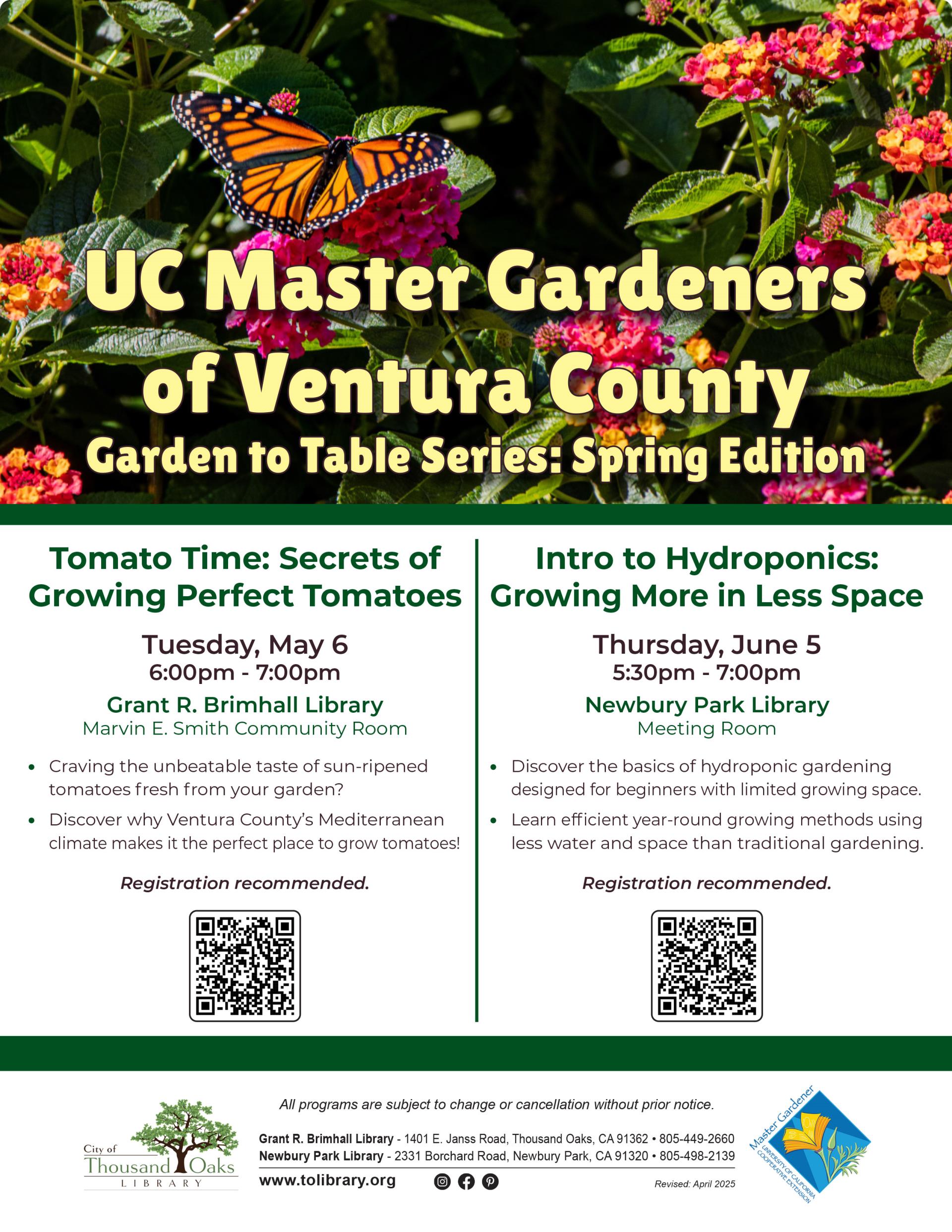 UC Master Gardeners - Spring 2025