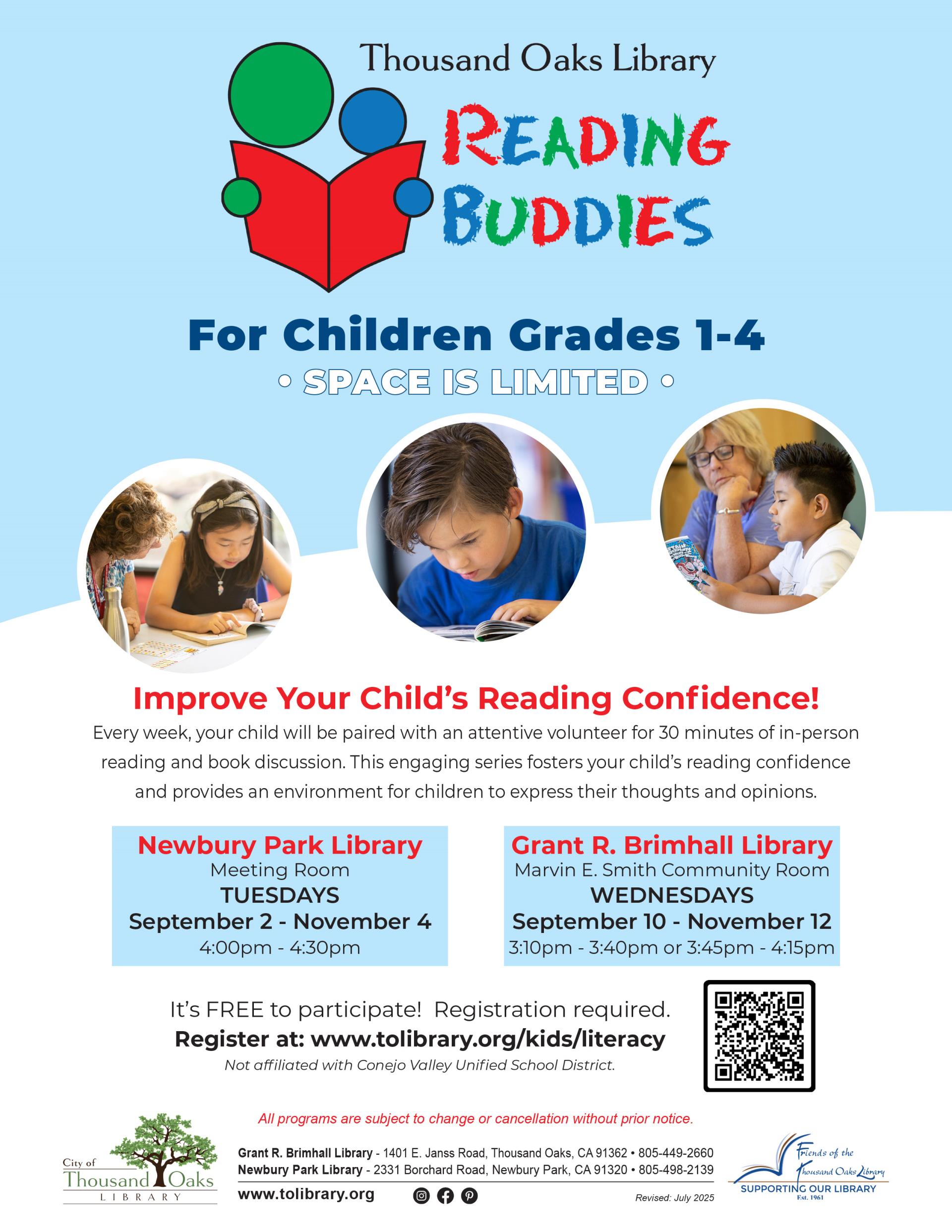 Reading Buddies Fall 2025 ENGLISH