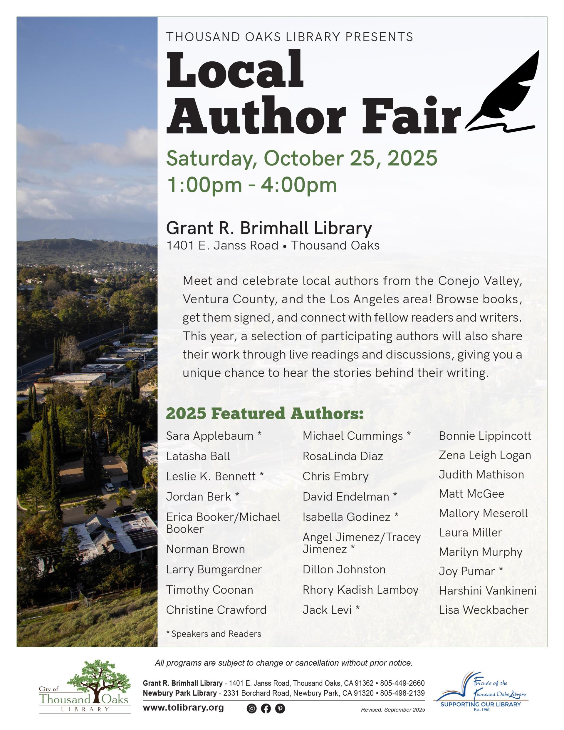 Local Author Fair Oct 2025