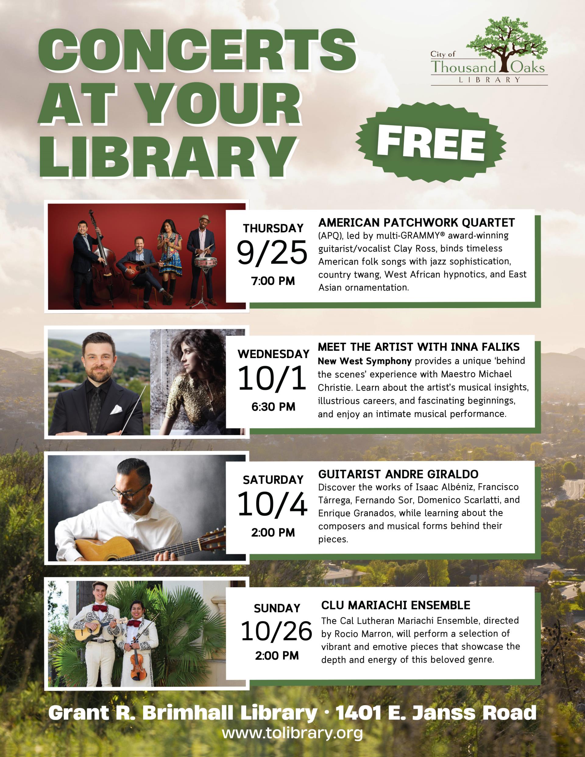 Concerts at Your Library Fall 2025