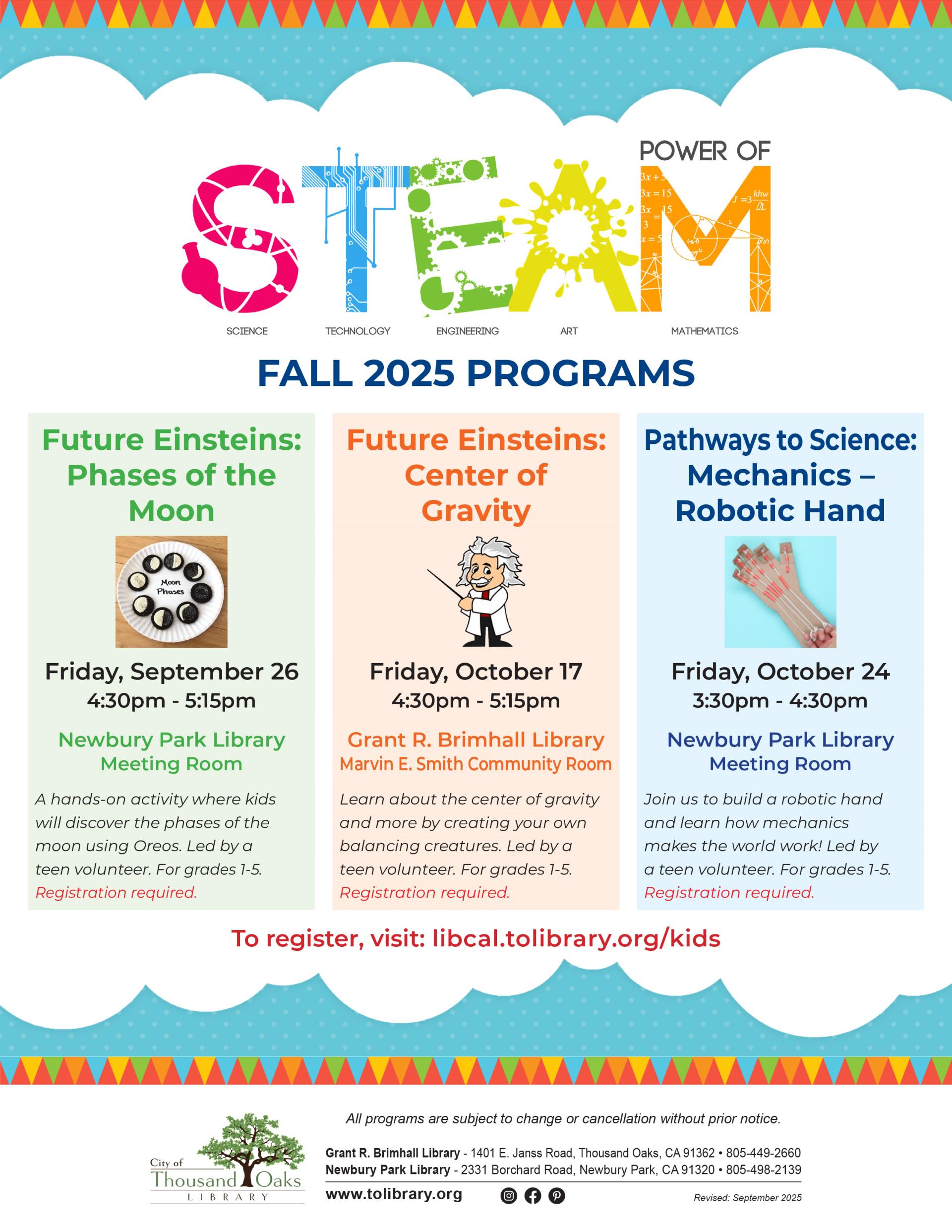 STEAM Programs - Fall 2025