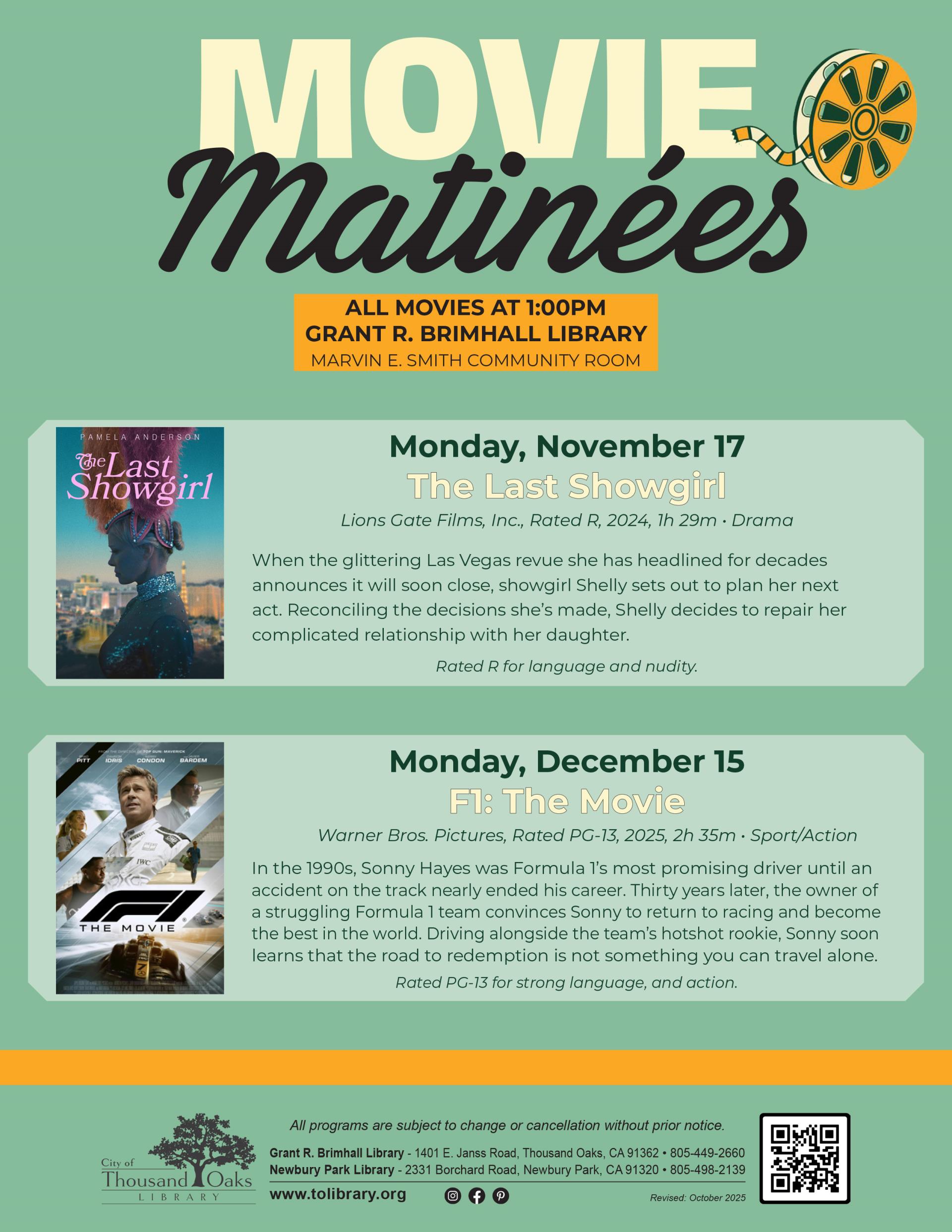 Movie Matinées NovDec 2025